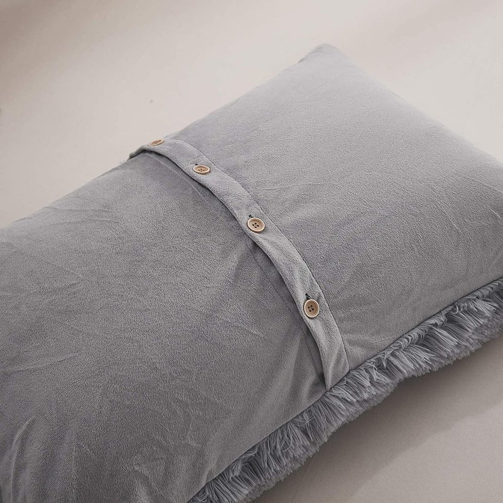 FLASH SALE $90 OFF  Shaggy Fluffy Faux Fur Duvet Cover Velvety Bedding Set - Picture 12 of 16